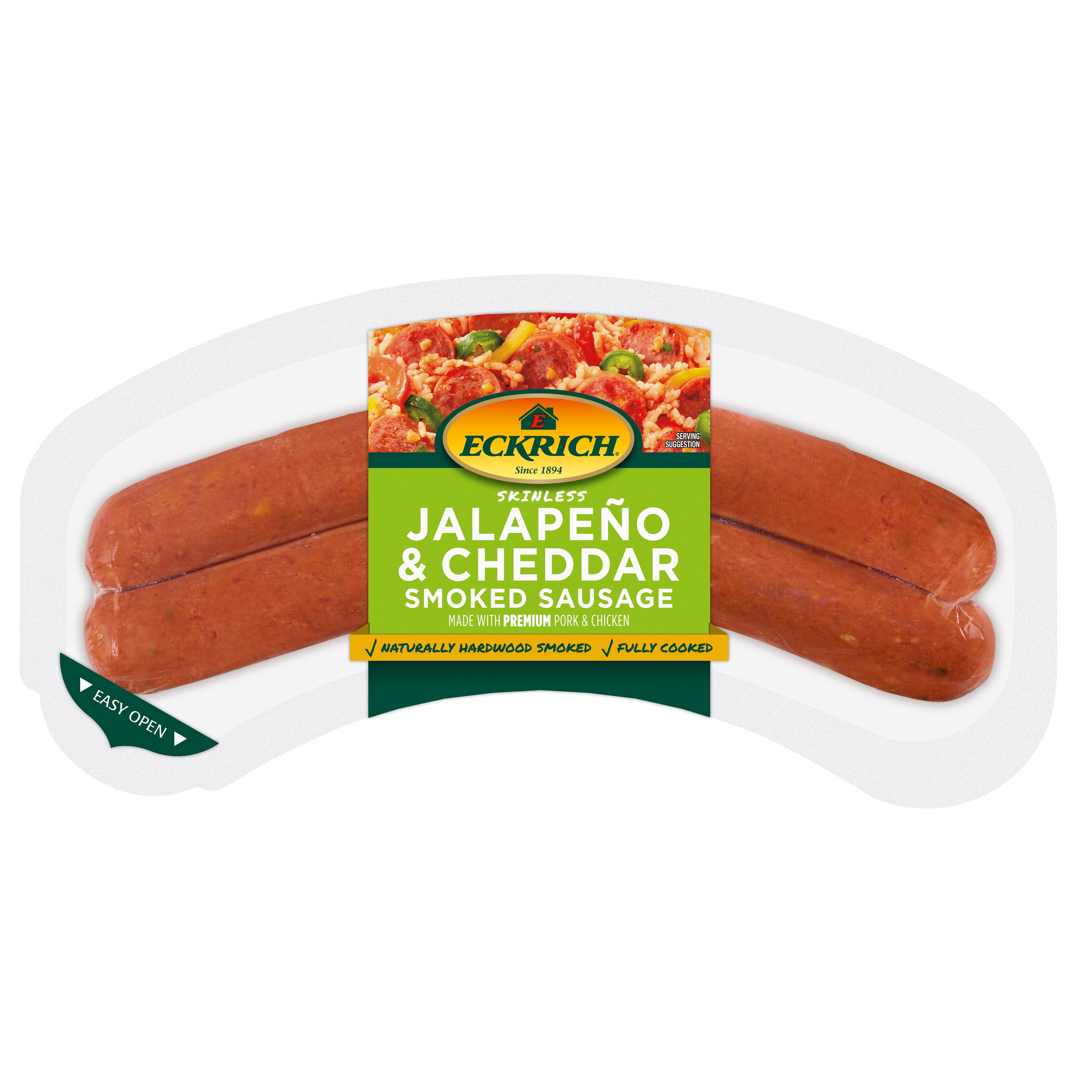 Eckrich Skinless Jalapeno & Cheddar Smoked Sausage, 13 oz
