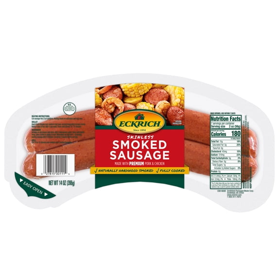 Eckrich Skinless Smoked Sausage, 14 oz
