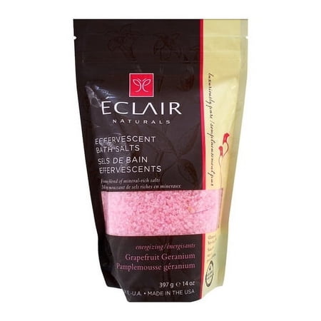 Eclair Naturals Grapefruit Geranium Effervescent Bath Salts, 14 Oz, 2 Pack