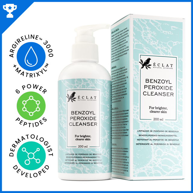 Eclat 2.5 Benzoyl Peroxide Face Wash Acne Treatment, 6.76 fl oz