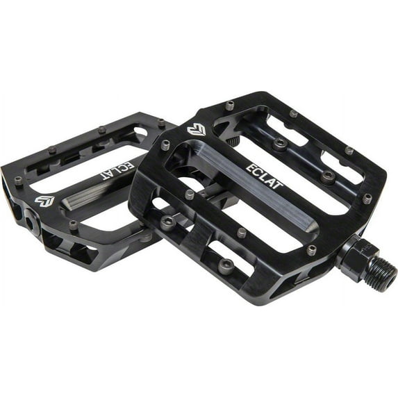 Eclat Surge CNC Platform Pedals, Body: Aluminum, Spindle: Cr-Mo, 9/16'', Black, Pair