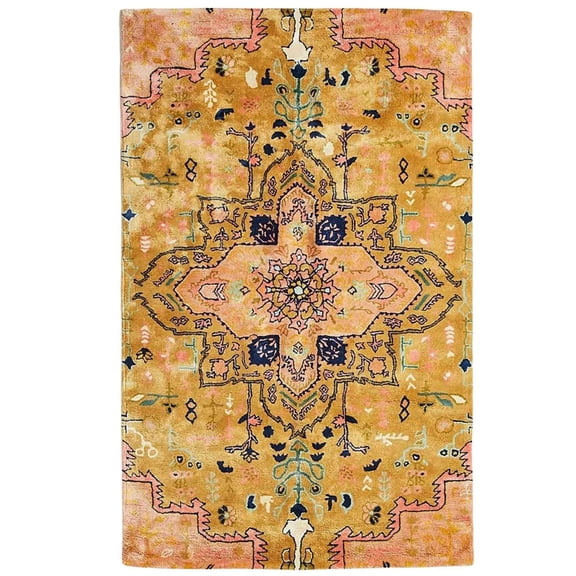 Eclatique Rug Modern Rug Geometric Tufted Brown Geometric Area Rug, 6x 9, Non-Slip Backing