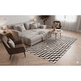thumbnail image 1 of Modern Rug Chevron Brown & White Leather Hairon Cow Hide Area Rug, 8 x 10, 1 of 6