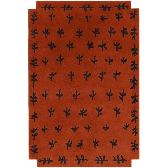 Eclatique Rug - Modern Abstract Handcrafted Wool Carpet, Orange, 8X10