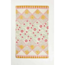 Eclatique Rug Eclatique Modern Geometry Collection Modern Tufted Yellow Geometric Area Rug, 4 x 6, Non-Slip Backing