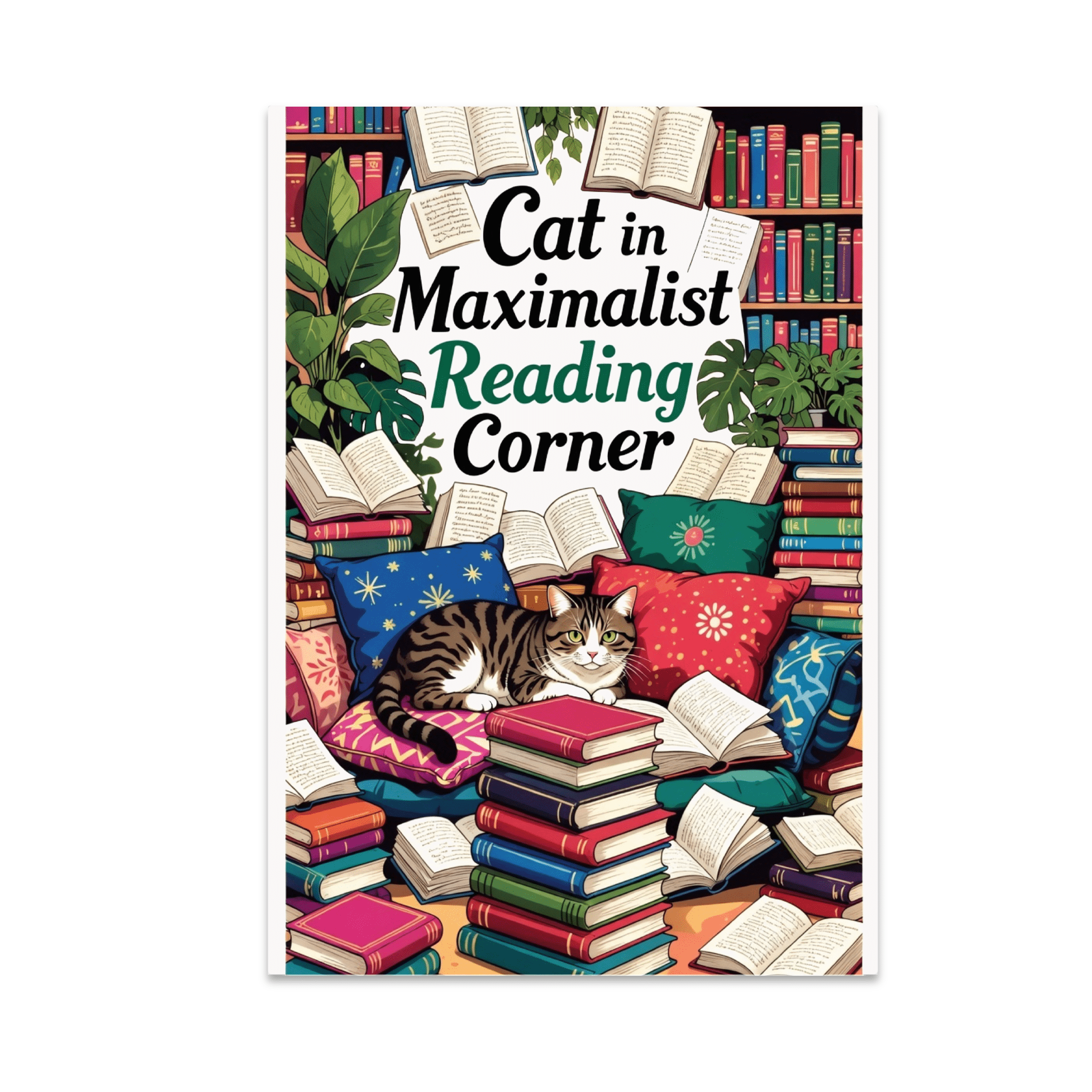 Eclectic Cat Wall Art - Book Lover - 13x19 Poster Print - Walmart.com