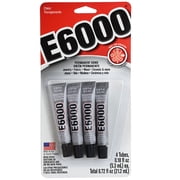 Eclectic E-6000 Adhesive, E6000 Mini Tubes, .18 fl oz, 4/Pkg.