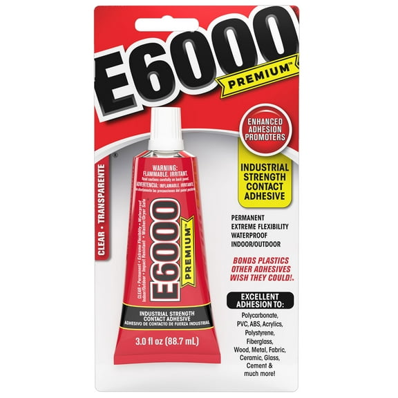 Eclectic E6000 Contact Adhesive Glue, Premium Industrial Strength, Clear, 205300, 3 fl. oz.