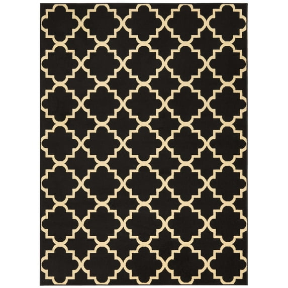 Eclectic Essentials Black Moroccan Trellis Area Rug
