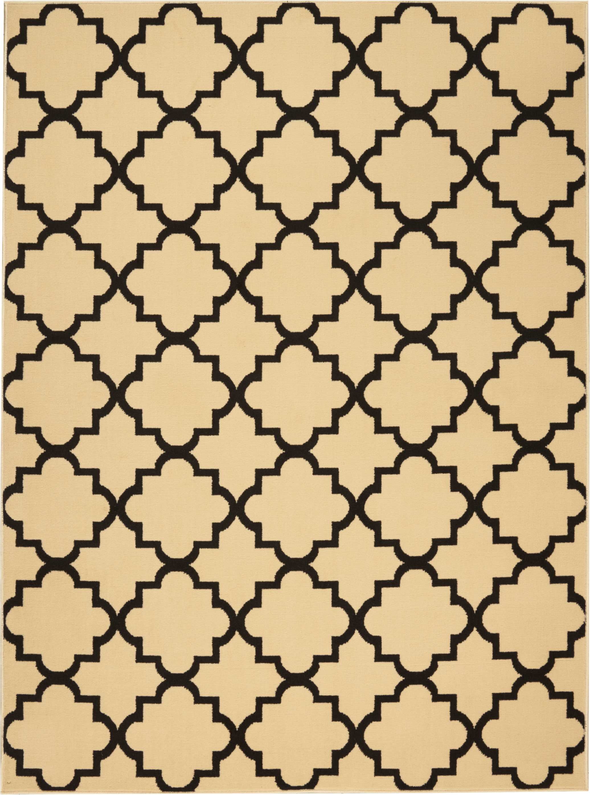 Eclectic Essentials Cream/White Moroccan Trellis Area Rug