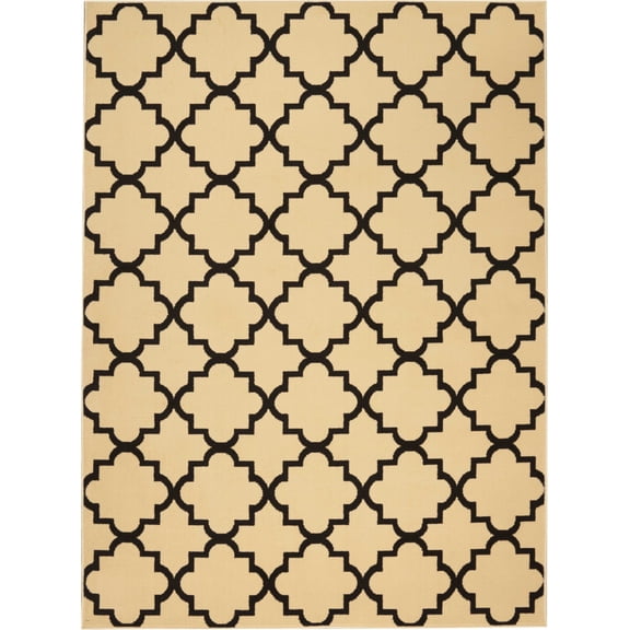 Eclectic Essentials Cream/White Moroccan Trellis Area Rug