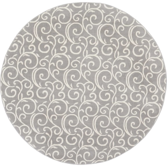 Eclectic Essentials Gray Bohemian Botanical Area Rug