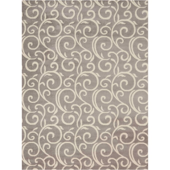 Eclectic Essentials Gray Bohemian Botanical Area Rug