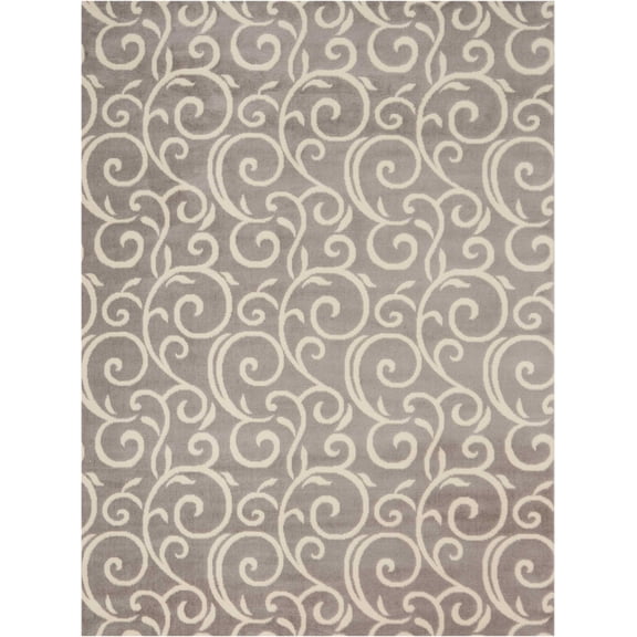 Eclectic Essentials Gray Bohemian Botanical Area Rug