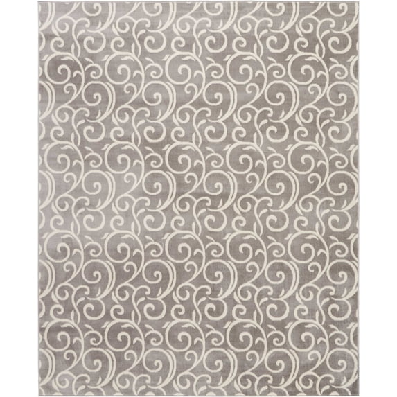 Eclectic Essentials Gray Bohemian Botanical Area Rug