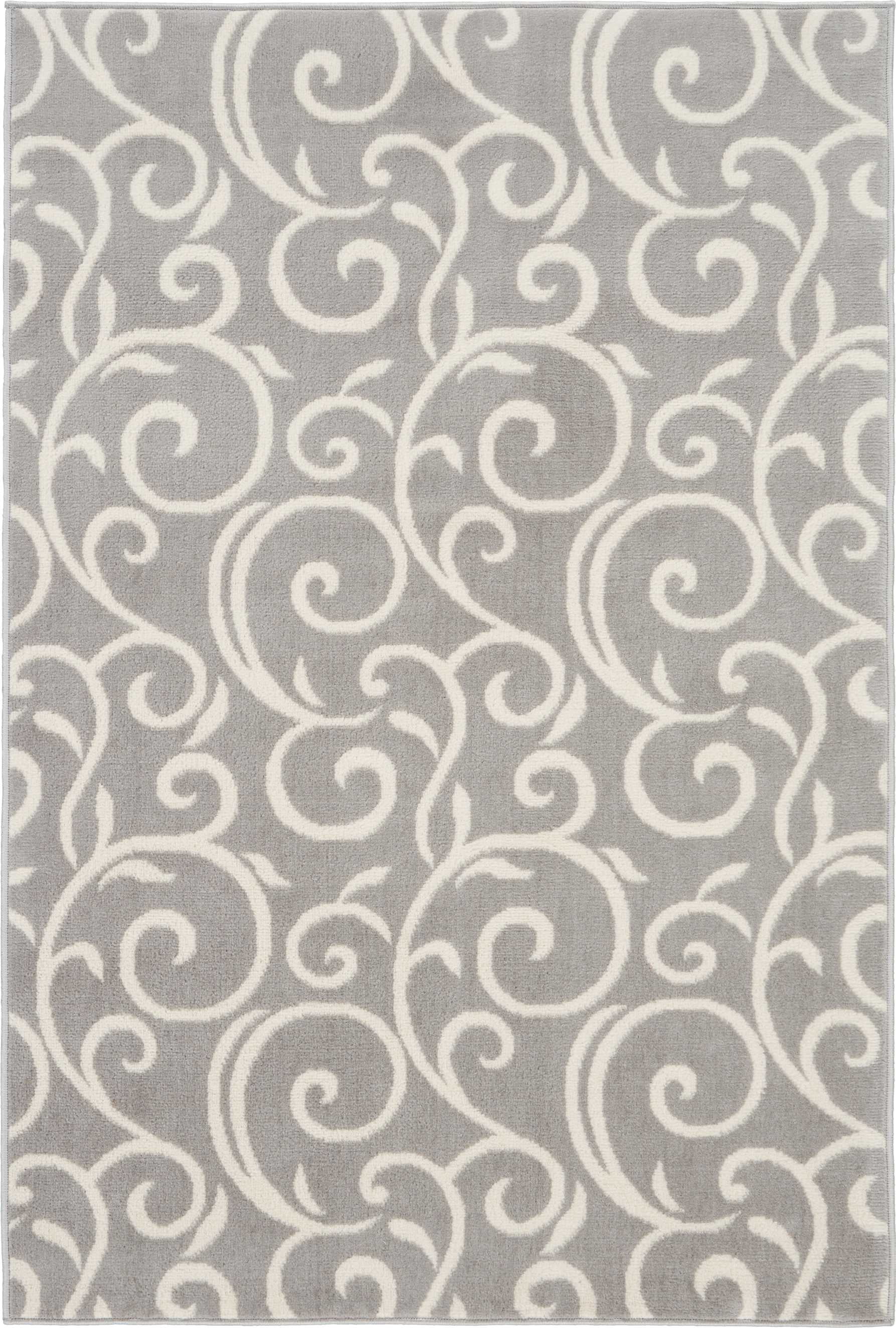 Eclectic Essentials Gray Bohemian Botanical Area Rug