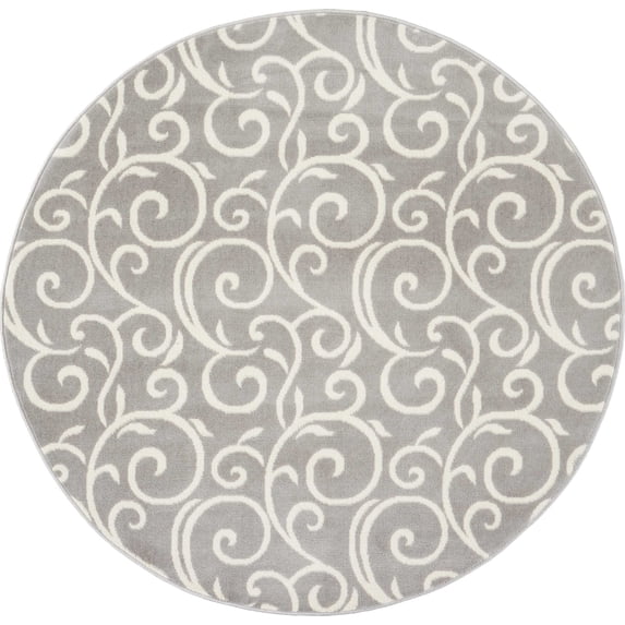 Eclectic Essentials Gray Bohemian Botanical Area Rug