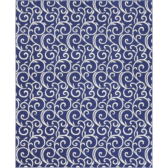 Eclectic Essentials Navy Bohemian Botanical Area Rug