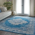 thumbnail image 1 of Eclectic Essentials Persian Bordered Blue Area Rug, 1 of 2
