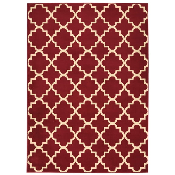 Eclectic Essentials Red Moroccan Trellis Area Rug