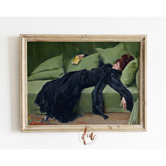 Eclectic Gallery Of Whimsical Victorian Girl Vintage Portrait Wall Art Print, Striking Decorative Theme For Home And Living Room Decor