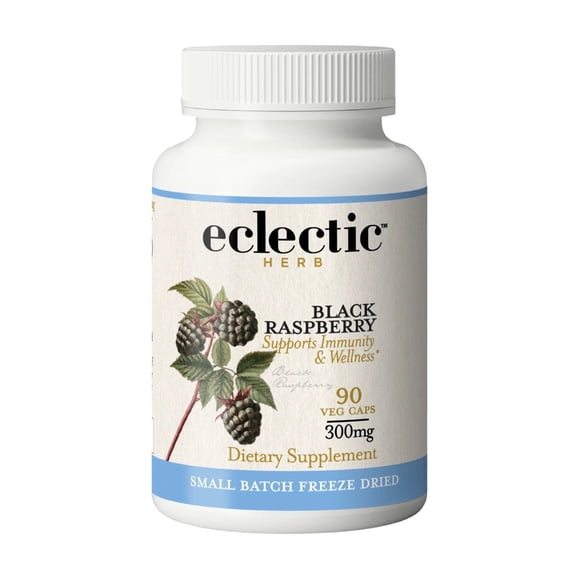 Eclectic Herb - Black Raspberry Capsules | Vegan Superfood Supplement | Nutrition, Vitamins + Minerals | Antioxidant + Immune Support | US-Grown, Natural, Non-GMO, Gluten Free (90 CT | 300 mg)