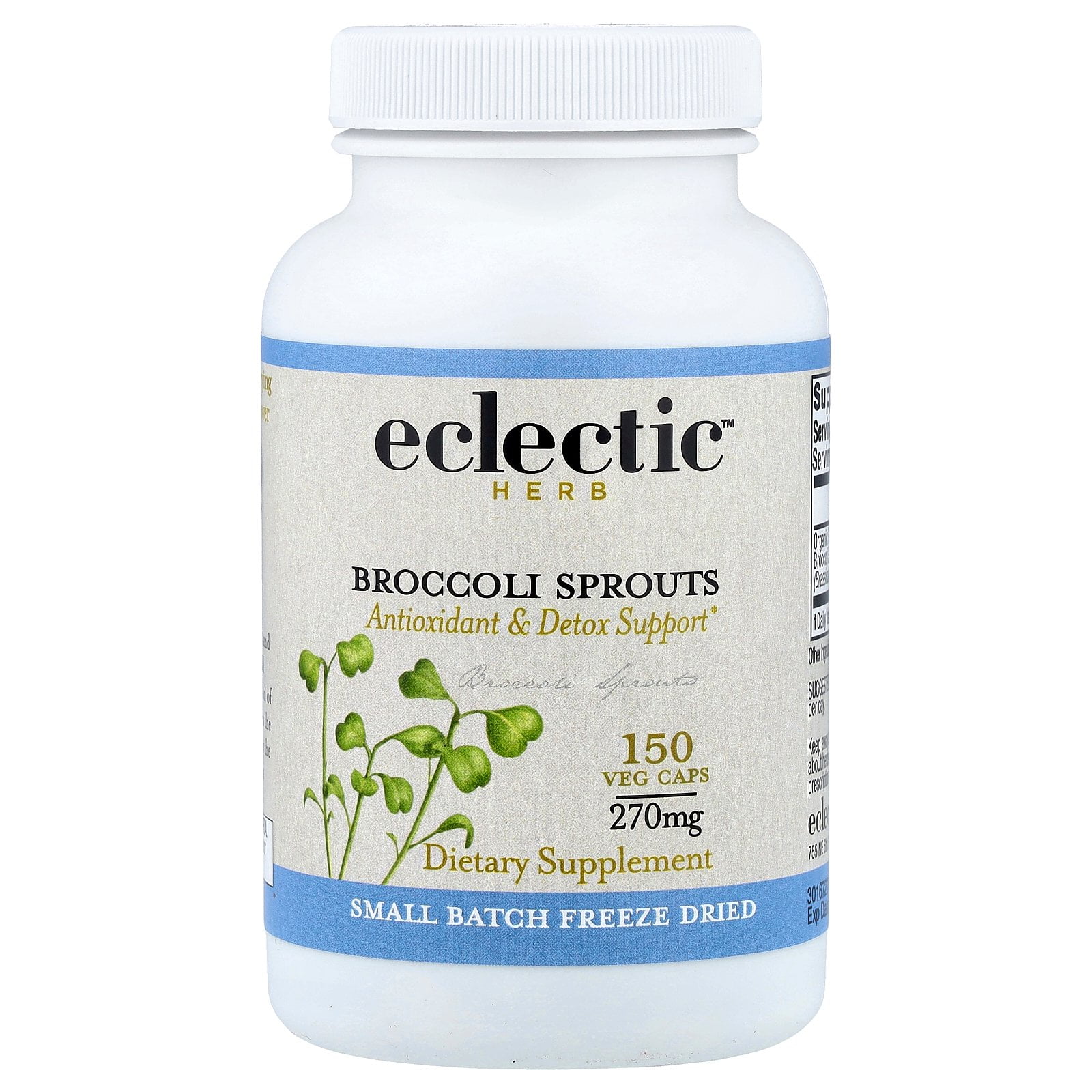 herbs & stones Pathways 中古美品 Eclectic Herb Freeze Dried, Broccoli Sprouts, 150 Veg Caps (270 mg