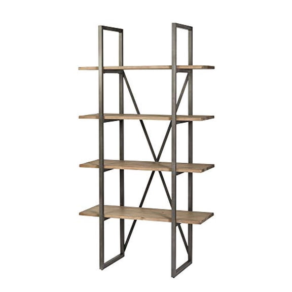 Eclectic Home Grant Small Cain Shelving Rack, Reclaimed Pine and Metal