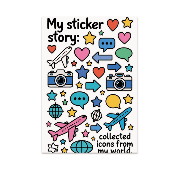 Eclectic Icon Wall Art - Sticker Aesthetic Enthusiast - 13x19 Poster Print