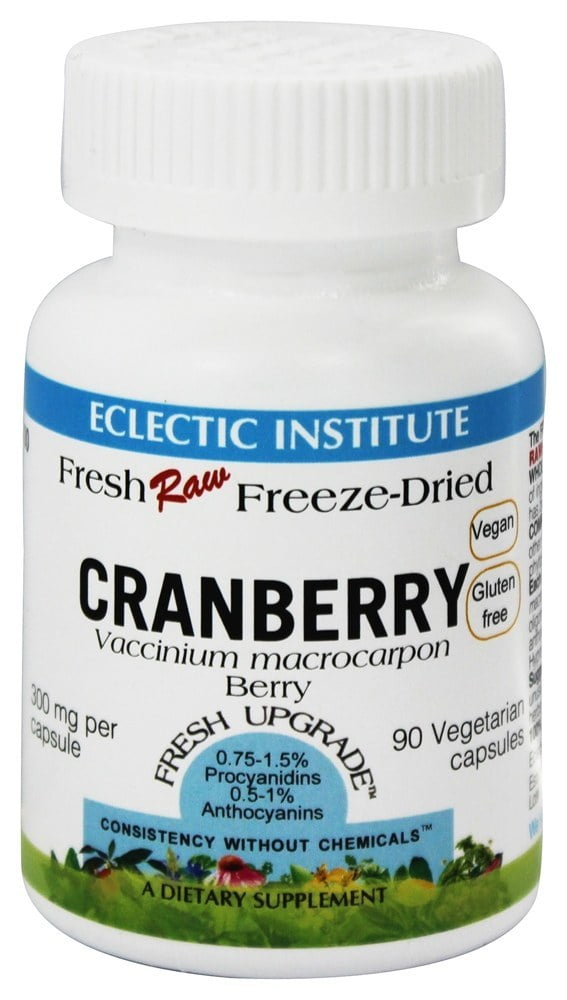 Eclectic Institute Cranberry Fresh Raw FreezeDried 300 mg. 90