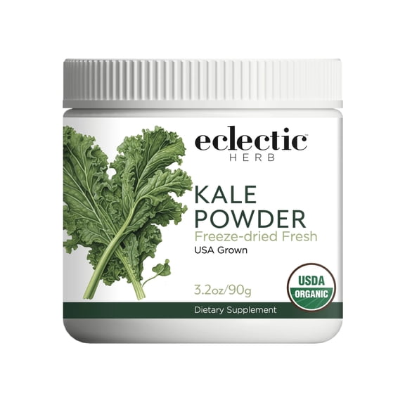 Eclectic Herb - Organic Kale Powder Supplement | Nutritional Support, Daily Fiber, Vitamins + Minerals | Superfood Powder + Daily Greens Drink Mix | USDA Organic, Non-GMO, Vegan (3.2 oz | 90 g)