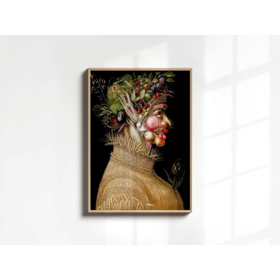 Eclectic Kitchen Wall Decor, Maximalist Kitchen Wall Art, Dining Room Art Print, Vintage Surreal Food Art Print, Colorful Farmhouse Decor Poster, Stretched Canvas Size 16x24