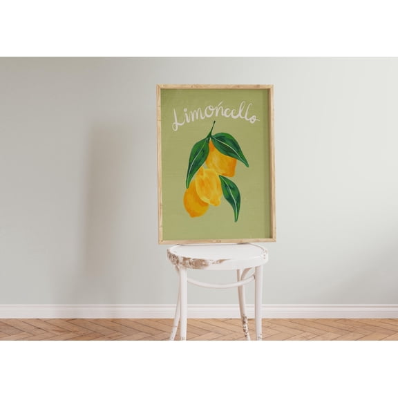 Eclectic Lemon Branch Colorful Kitchen Art, Stretched Canvas 16x20in