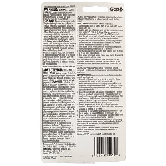 Amazing GOOP Eclectic Plumbing Goop, 3.7 oz