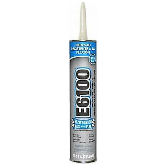 Adhesive, E6100 Series, Cloudy White(Wet), Clear(Dry), 10.2 oz, Cartridge