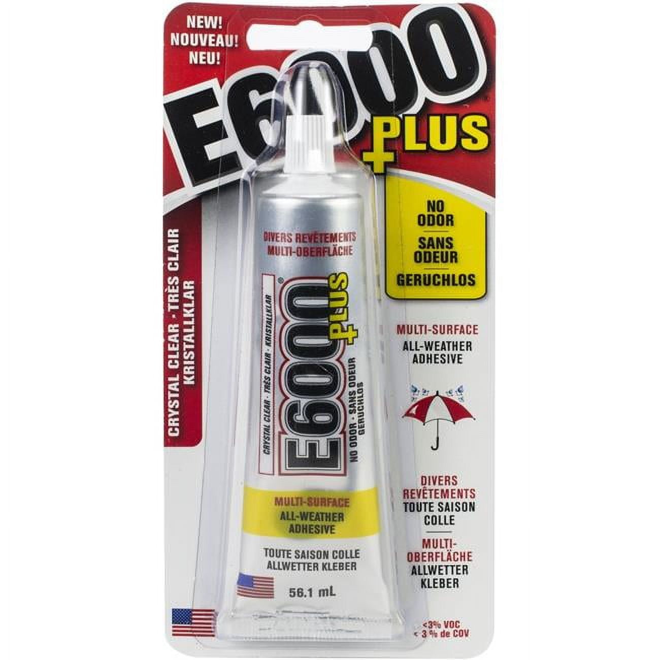 Eclectic Products inc. E6000 Plus Multipurpose Clear Glue, Waterproof