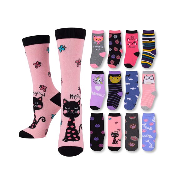 Tipi Toe Everyday Fashion Crew Socks for Women – 12-Pack with Spandex Comfort