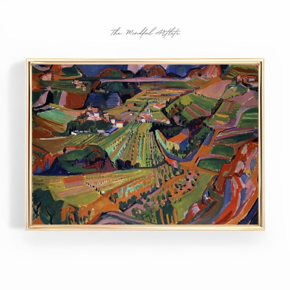 Eclectic Vintage Colorful Abstract Spring Summer Antique Print, Unframed Paper Print Size 24x36