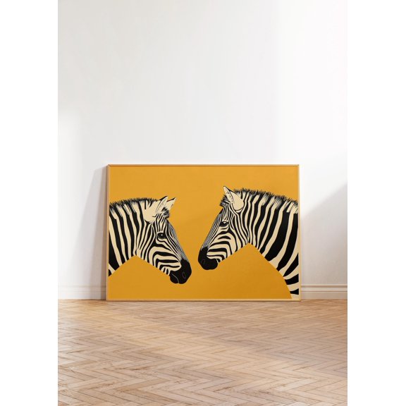 Eclectic Zebra Art Print Colorful Preppy Room Decor Wall Art, Stretched Canvas 8x10in