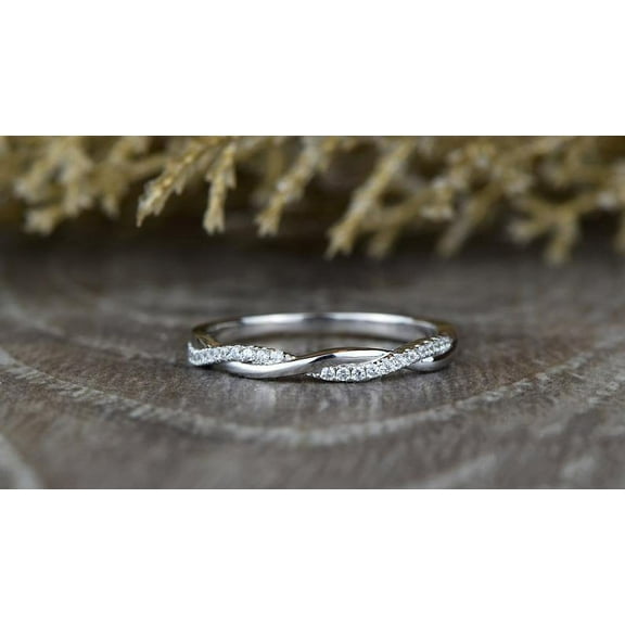 Eclet Jewels 0.4 Ct Brilliant Round Cut Diamond Rings - 14K White Gold Over Wedding Rings - Engagement Wedding White Diamond Rings - Twisted Prong Setting Rings for Women's - Proposal Delicate Rings