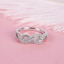 Eclet Jewels 0.8 Ct Round Brilliant Cut Diamond Ring - 14K White Gold Plated Ring - Infinity Twisted Cross Over Shank Ring for Her - Diamond Beautiful Special Occasion Ring For Women's