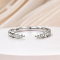 Eclet Jewels 0.9 Ct Round Cut Moissanite Rings - 14K White Gold Plated Rings - Beautiful Eternity with Open Band for Gifts - Simple Engagement Rings for Her - Party Wear Moissanite Rings for Women's