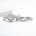thumbnail image 1 of Eclet Jewels 1.8 Ct Round Brilliant Cut Diamond Ring - Silver 14K White Gold Over Rings - Halo and Eternity Diamond Rings for Couples - Gorgeous Bridal Set Rings - Engagement Wedding Diamond Rings, 1 of 10