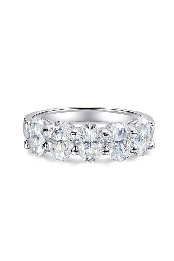 14K White Gold Plated 14K Diamond Rings - 1.8 Ct Oval Engagement Wedding Diamond Jewelry for Women's - Multi Stone Stacking Engagement Rings - Beautiful Special Occasion Rings for Her