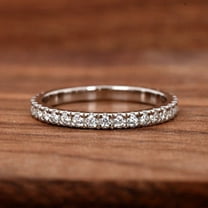 Eclet Jewels 14K White Gold Plated Diamond Ring - Brilliant 0.9 Ct Round Cut Diamond Ring - Full Eternity Diamond Rings for Women's - Simple Diamond Rings for Women's - Party Wear Diamond Rings