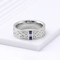 thumbnail image 1 of Eclet Jewels 14K White Gold Plated Diamond Rings - Princess Cut Excellent 0.5 Ct Diamond Engagement Rings - Engagement Wedding Trilogy Rings for Men's - Classic Engagement Wedding Men's Rings, 1 of 9