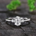 thumbnail image 1 of Eclet Jewels 14K White Gold Plated Rings - 1.8 Ct Oval Cut Lab Created Diamond - Gorgeous Anniversary Gift for Women's - Simple Rings - Causal Daily Wear Rings - Valentine's Day Gift, 1 of 9