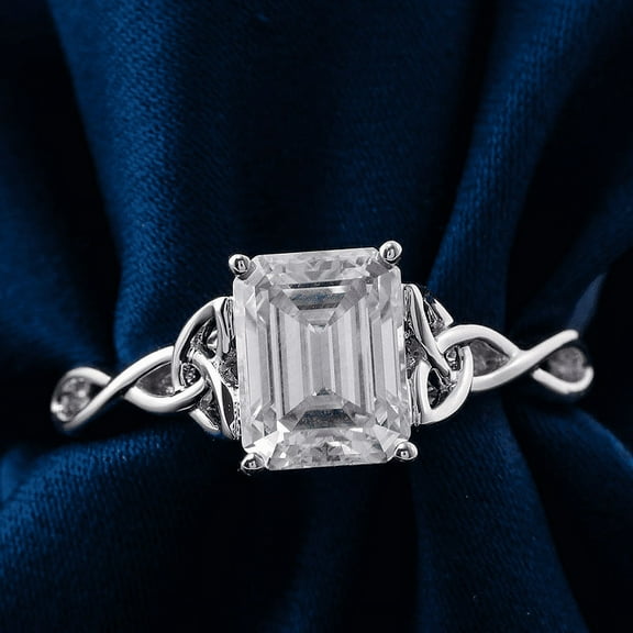 Eclet Jewels 14K White Gold Plated Rings - 2.2 Ct Round Cut Diamond Rings - Solitaire Bridal Set Rings with Matching bands for Rings - Wedding Prong Setting Ring for Women's - Proposal Rings