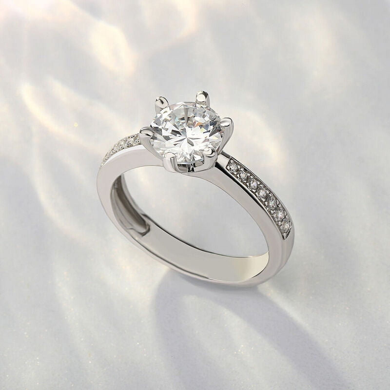 Eclet Jewels 14K White Gold Plated Wedding Anniversary Ring - Excellant ...