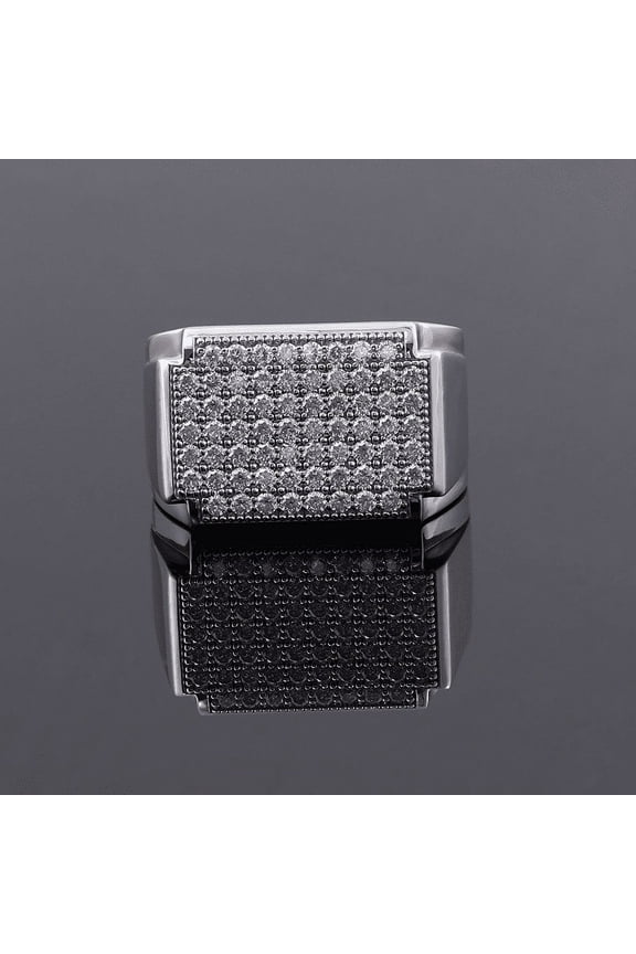 s 14K White Gold Over Rings - 0.7 Ct Round Cut Rings - Anniversary Diamond Jewelry for Men's - Multi Stone Stacking Engagement Rings - Silver Diamond Beautiful Special Occasion Rings